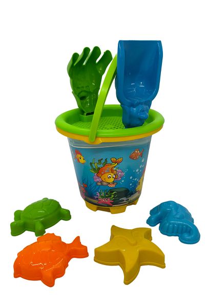 RAF Store Sea - Beach Sand Bucket Play Set with Rake Shovel Mold Accessory