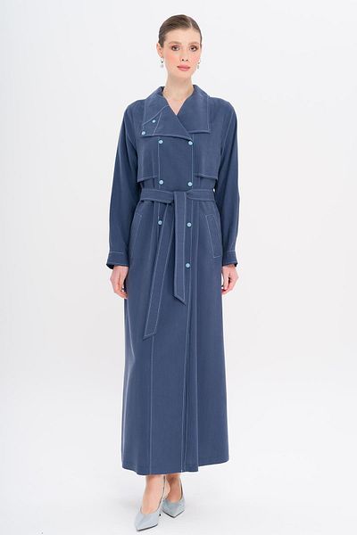 Olcay Umhang mit Taschentuchkragen und Druckknopfdetail, ungefütterte Modalkappe INDIIGO 6729