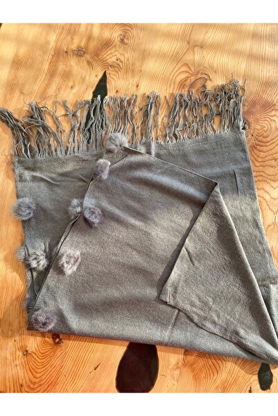 Bohemian Kadın Triko Ponponlu Omuz Şal Atkı