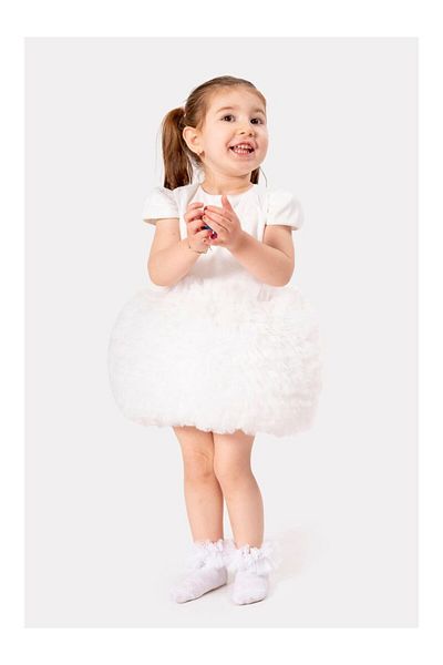 2kids2mom Satin Tutu Dress (White) (1 -5 Years) Birthday, Party and Holiday Dress