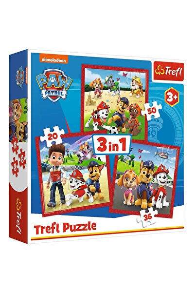 Trefl PUZZLE 3IN1 PATRULA CATELUSILOR CATELUSII FERICITI