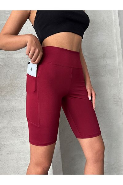 Nordmende Pantaloni scurți de buzunar cu talie înaltă pentru femei, jambiere sport