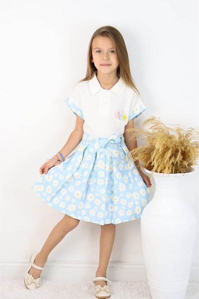 falcomini Girl's Summer Skirt T-Shirt, 2Nd Set 2/6 Years Old