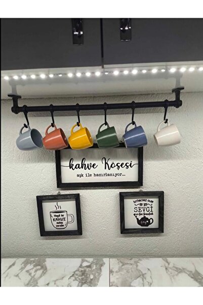 dekores Demir Fincan Askılığı