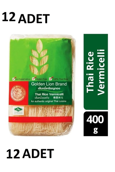 GOLDEN LION Rice Vermicelli Vegan glutensiz 400 gr x 12 adet