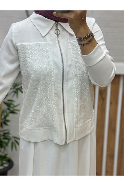 Meryemce Butik Pul Sequin Embroidered Skirt Suit