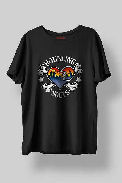 Sound Gorgeous The Bouncing Souls Music Printed Regular Fit Unisex Black T-Shirt 100% Cotton No:0367