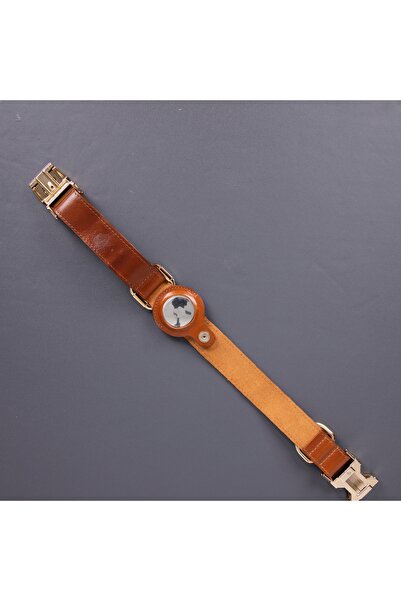 TORONATA Charlotte Hakiki Deriden El Yapımı Köpek Tasması, Apple AirTag Takip Cihazı Uyumlu