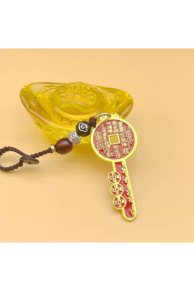 PİRAMİGO Lucky Qian Dao Jia Kaiku Keychain, Three Emperors Money Design