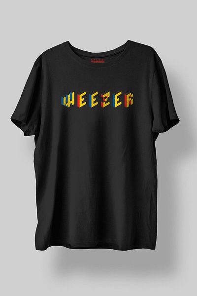 Sound Gorgeous Weezer Music Printed Regular Fit Unisex Black T-Shirt 100% Cotton No:0417