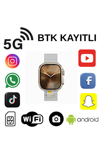 Qifit HW Ultra 3 CALL 5G Android AMOLED Ekran GPS, NFC, Kamera Yapay Zeka Des...