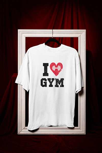 MG Love Gym Printed Unisex Crew Neck Cotton Oversize Short Sleeve T-Shirt