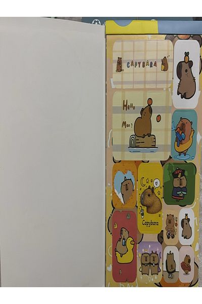 PARLAK EVREN Capy Bara Sticker Book 16 Sheets 208 Stickers