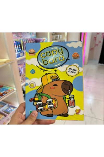 PARLAK EVREN Capy Bara Sticker Book 16 Sheets 208 Stickers