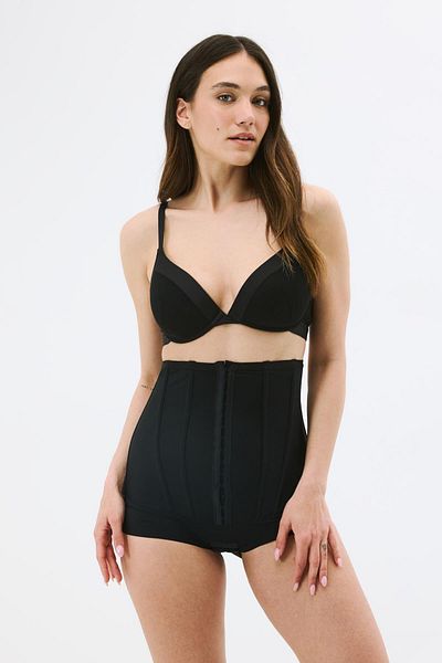 C&City C12824 Underwire High Waist Slip Corset Black
