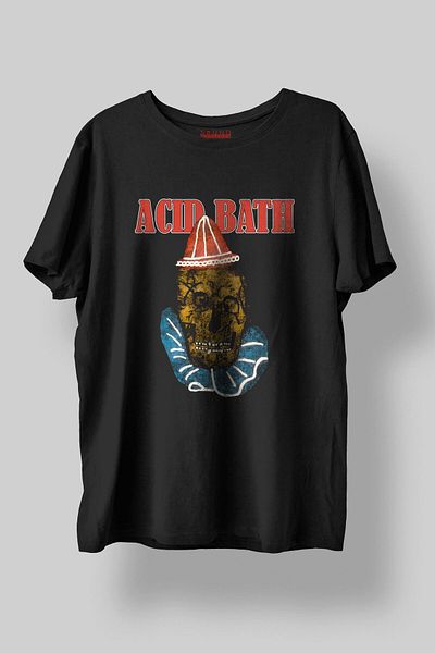 Sound Gorgeous Acid Bath Music Printed Regular Fit Unisex Black T-Shirt 100% Cotton No:0010