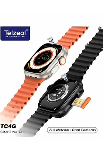 Generic TC4G Smart Watch Dual Camera 2.2 Inch Full Screen with 4GB RAM 64GB SIM Card with 3 Straps