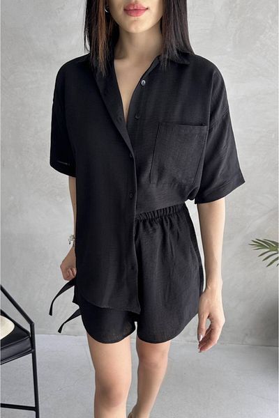 DENİKK Df3608 Aerobin Shirt and Shorts Bottom Top Women's Trend Summer Double Set