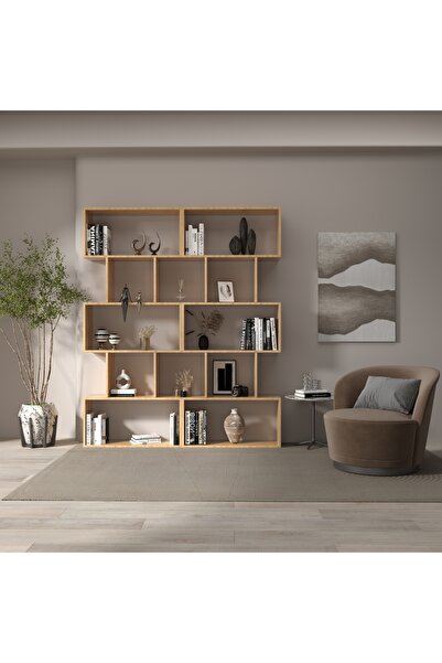klubeconcept Modern Meşe Kitaplık Estetik 100% MDF