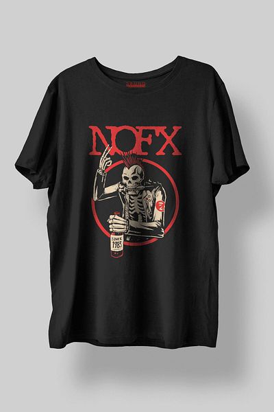 Sound Gorgeous Nofx Music Printed Regular Fit Unisex Black T-Shirt 100% Cotton No:0252