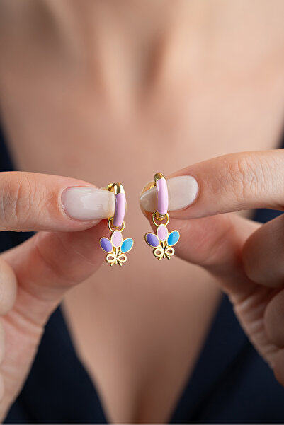 Silvano Jewelry 925 Ayar Gümüş Mineli Balon Çocuk Küpe