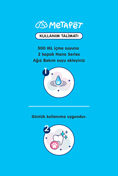 Metapet Nano Series Kedi Ağız Bakım Suyu, Ağız Kokusuna Son, Diş Bakımı ve Temizleme Spreyi