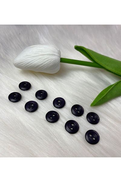 BRAVE TEKSTİL ÜRÜNLERİ Round Model 2 Holes Navy Blue Button (18 Size) 11mm-20 Pieces