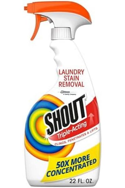 Shout Active Enzyme Laundry Stain Remover Spray, Triple-Acting Formula Clings, Penetrates, and Lifts