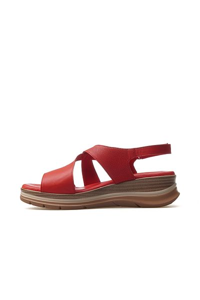 Mammamia Women's Genuine Leather Heeled Daily Sandals 25Y D25Ys-2790 Z Red