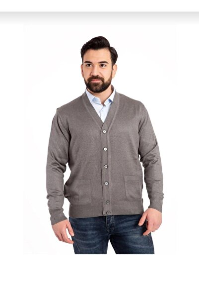 BAGİSTA BUTİK Men's Slim Wool Knitwear Buttoned Father Cardigan.
