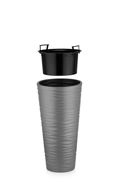 DDTREND 70 CM Dekoratif Plastik Vazo , Bahçe Balkon Salon Saksısı Hazne Dahil...