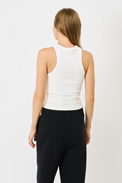 C&City Kadın Halter Yaka Fitilli Esnek Uzun Atlet 923 Ekru
