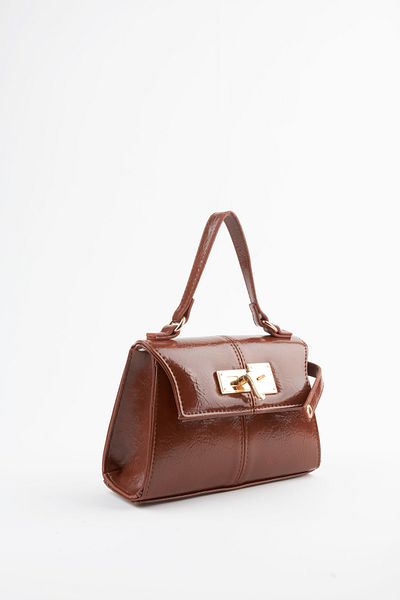 Vivaq Women's Narcissus Tan Design Lock Snap Closure Faux Leather Lined Handbag and Shoulder Bag