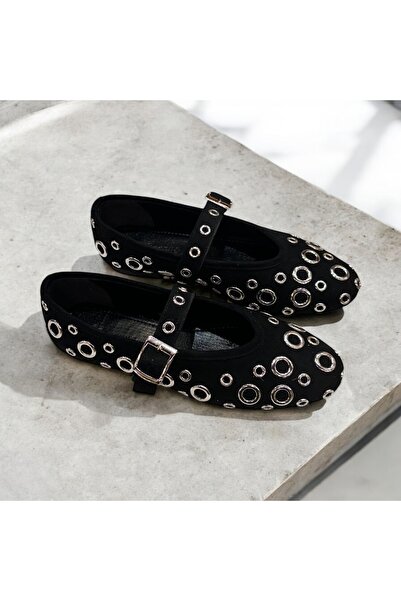 runa shoes Σουέντ μπαλαρίνες με λεπτομέρεια με μάτια