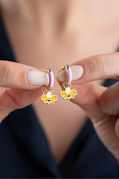 Silvano Jewelry 925 Ayar Gümüş Bal Arısı Çocuk Küpesi