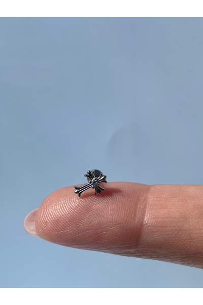 kurukafagift Çelik Piercing Tragus Helix Haç 8mm