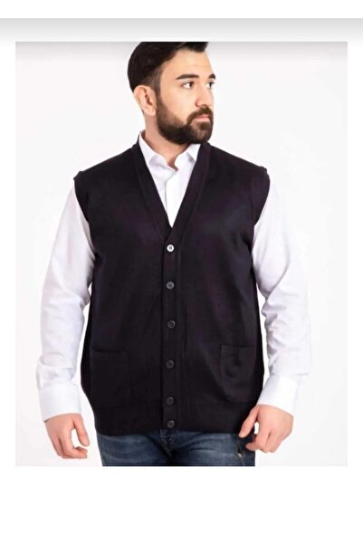 BAGİSTA BUTİK Men's Thin Wool Knitwear Knitted Buttoned Vest