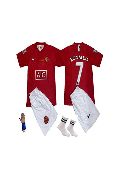 Marka Extra R.Onâl.Do 7 2008 Season Moskow Final Child Short Sleeve Football Jersey Red 4Th Set