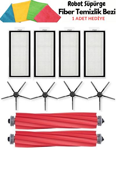 Roborock Q7,Q7 Max Plus Compatible Hepa Filter, Brush Spare Part Set - Black 10 Piece Mega Set