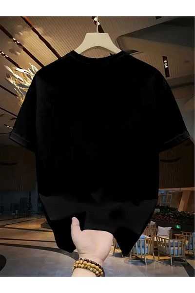 MANCY Unisex Black Printed Oversize T-Shirt