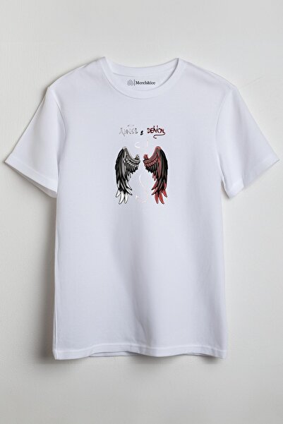 Merch&ice Μπλουζάκι Unisex με στάμπα Angel Demon Together