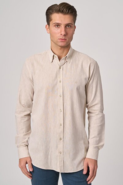 White Stone White Stone 2025-Y G2532 Linen Shirt Beige