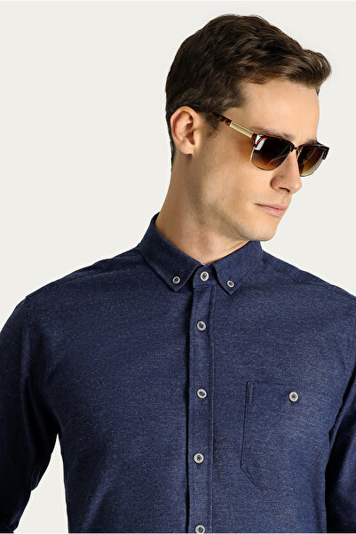 Kiğılı Довгий рукав, прямий крій, бавовняна сорочка з ґудзиками на комірі