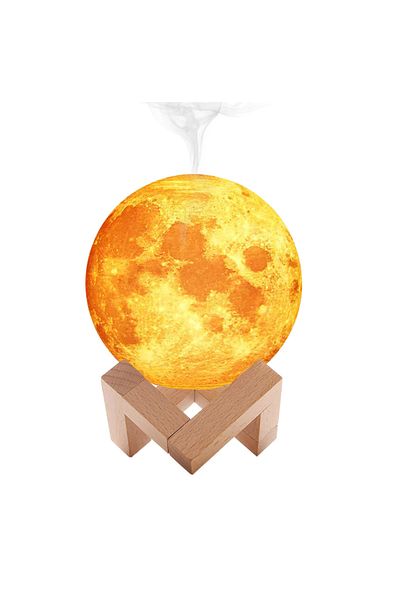 FOXMAG24 Humidifier 2-in-1 night light humidifier with battery/plug operation, 3D moon