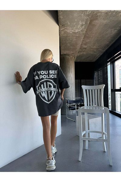 MANCY Unisex Warn'A Brother Printed Oversize 100% Cotton T-Shirt