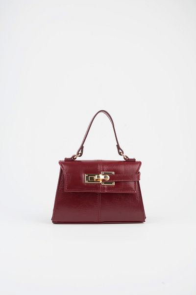 Vivaq Women's Narcissus Burgundy Design Lock Snap Closure Faux Leather Lined Handbag and Shoulder Bag