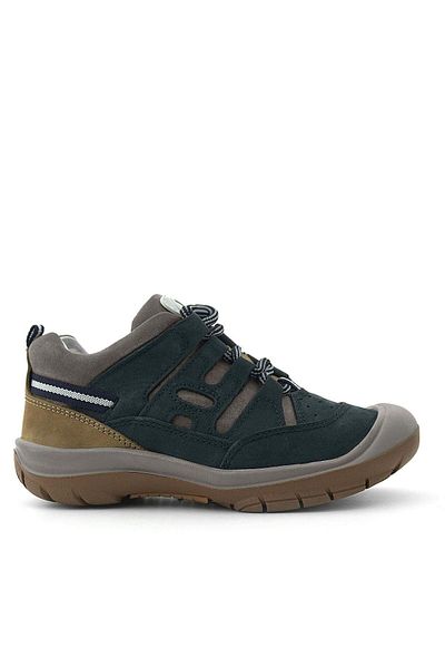 Rakerplus Genuine Leather Navy Blue Sand Laced Children's Outdoor Shoes