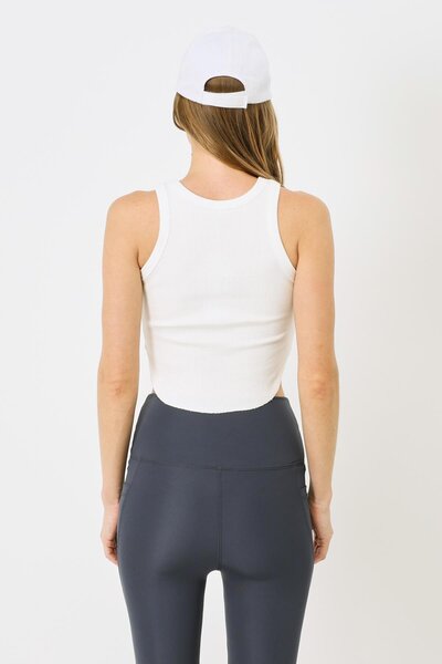 C&City Ecru Women's Crop Tank Top - Oval Corded Strap 920