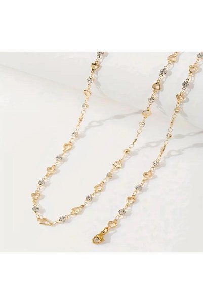 Tudivanyu Aksesuar Heart Detailed Y Model Necklace (Model 1)