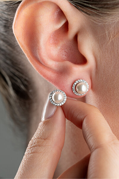 Silvano Jewelry 925 Ayar Gümüş İnci Küpesi